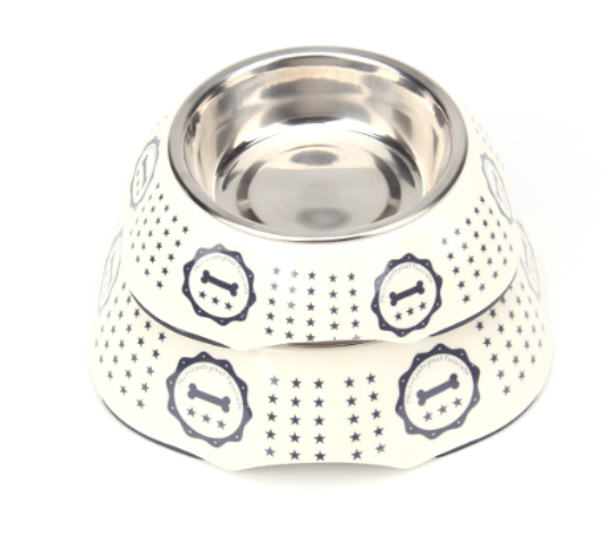Hàng hóa bán buôn Melamine và Stainless Steel Pet Dog Bowl 0