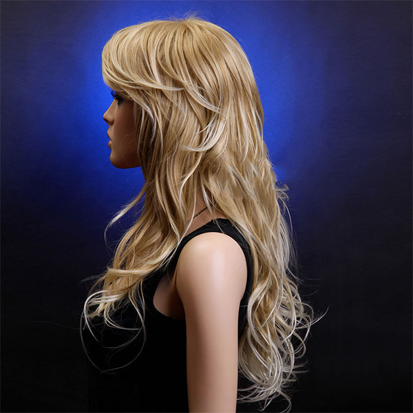 Natural Hairline Full Lace Human Hair Wigs With Bangs / Wet And Wavy Hair Extensions abc (Màu tóc tự nhiên)