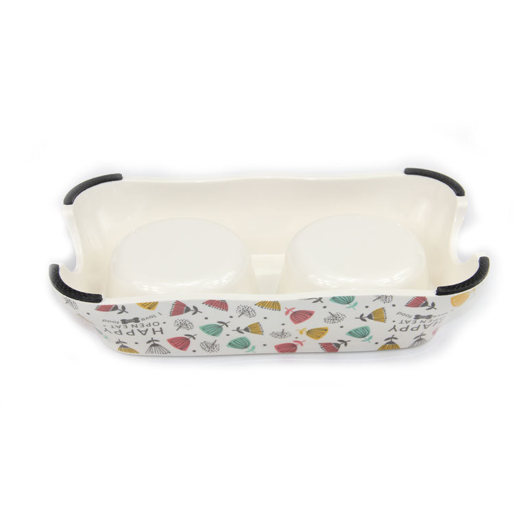Thép không gỉ và melamine nhà thiết kế Chén thức ăn cho chó hoặc mèo