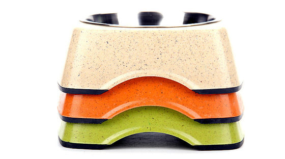 Chất lượng tốt tre và thép không gỉ tinh khiết tự nhiên vật nuôi & mèo & con chó ăn bát